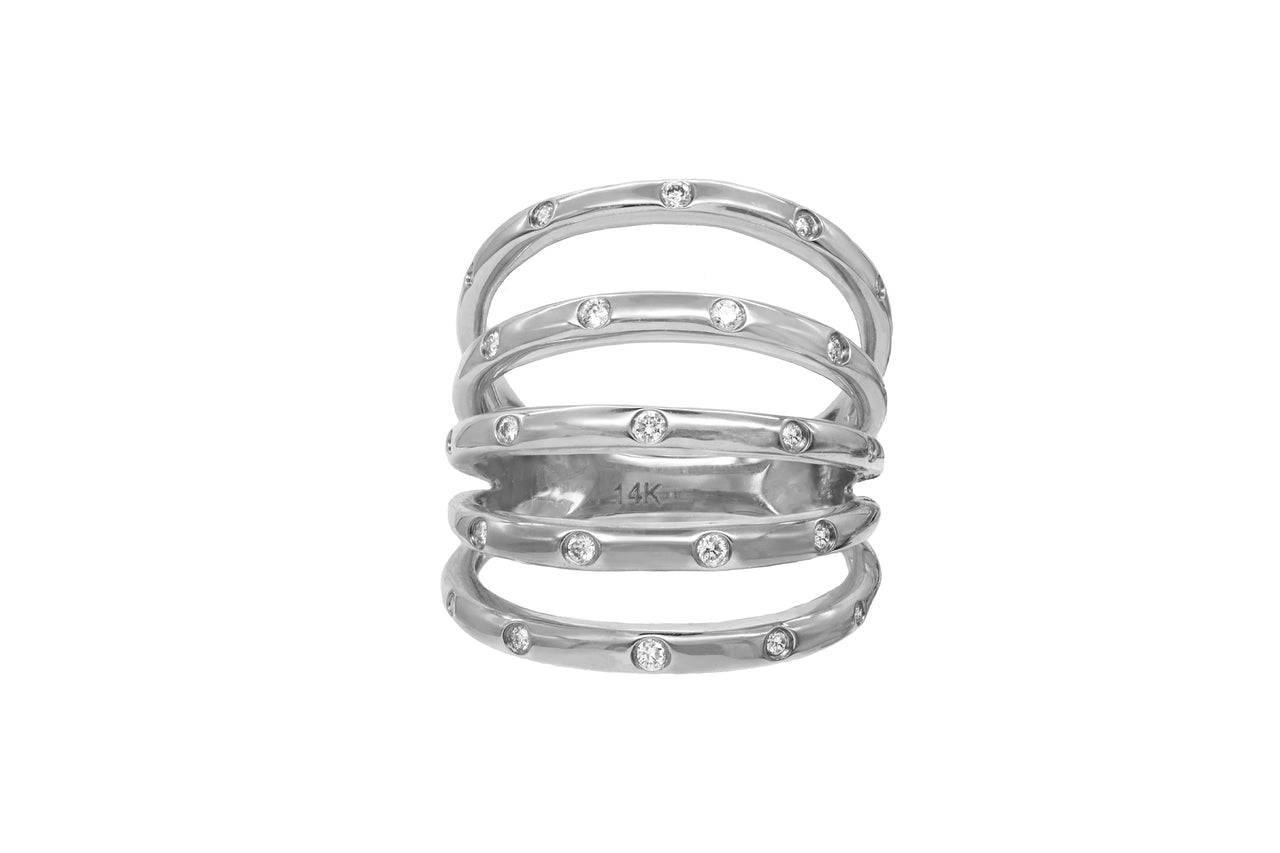 14k White Gold Diamond Tunnel Ring