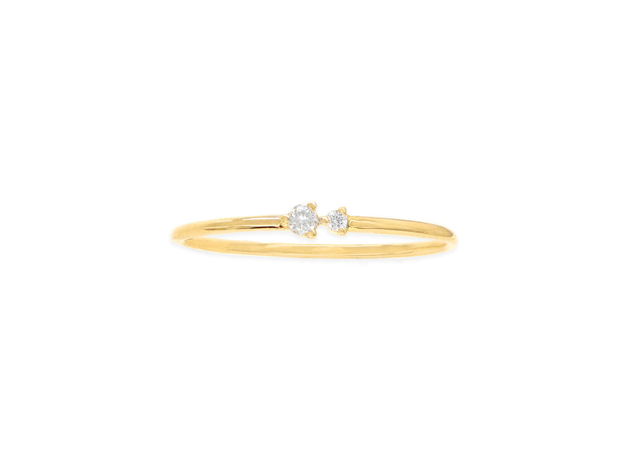 14k Yellow Gold Diamond Arrow Stackable Ring