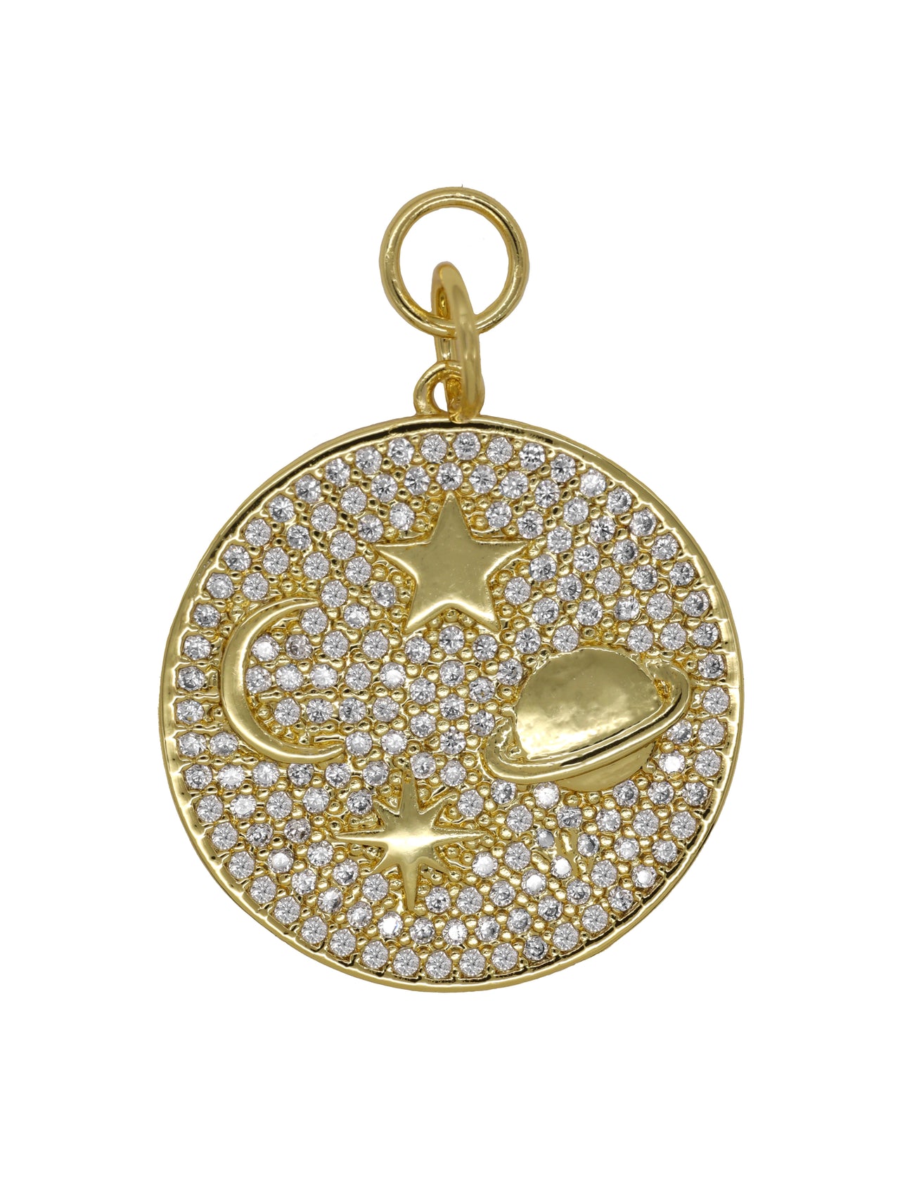 Gold Solar System Charm