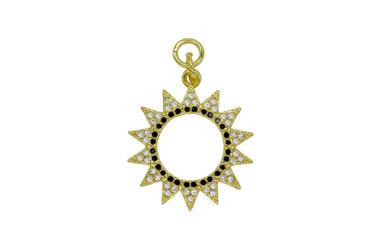 Gold Open Sun Charm