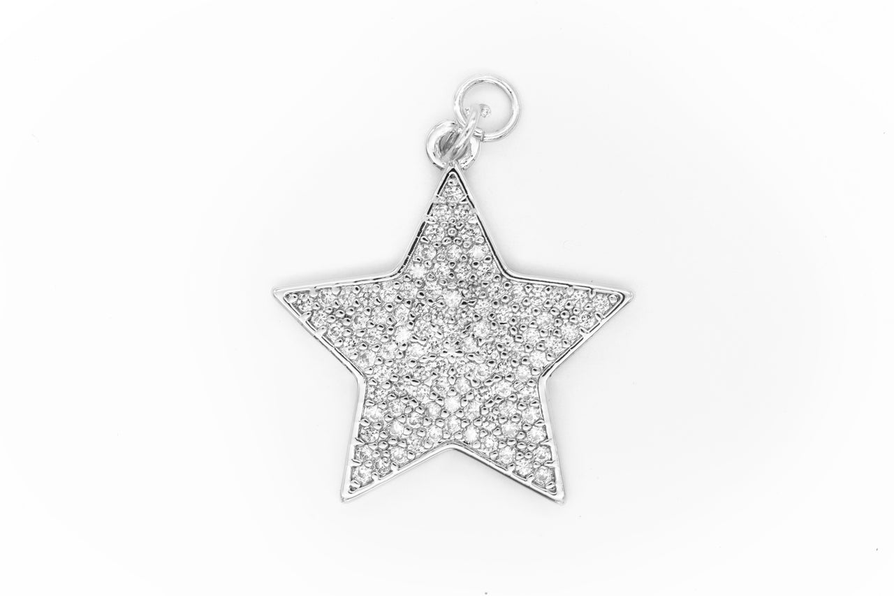 Silver Pave Star Charm