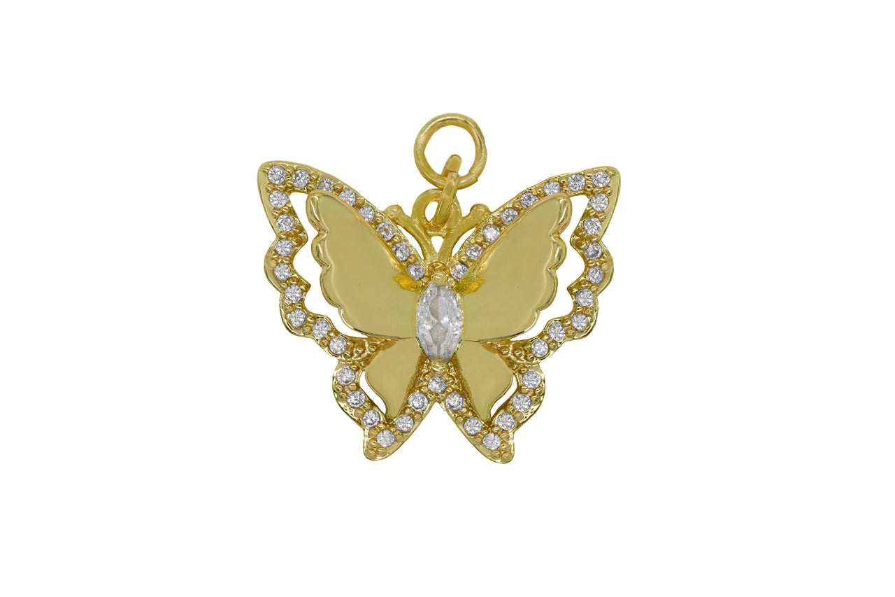 Gold Pave Large Pave Butterfly Charm