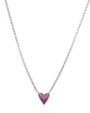 14k White Gold Ombré Pink Sapphire Heart Necklace