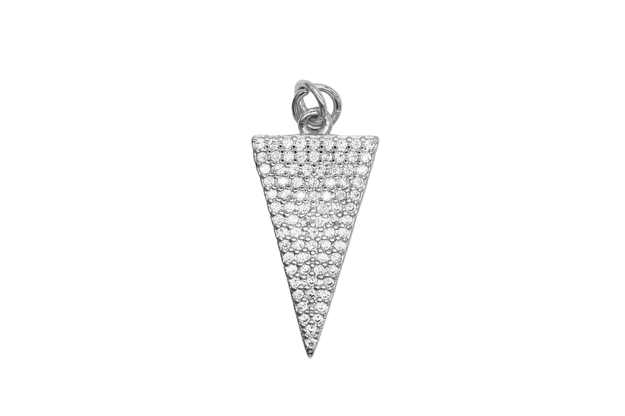 Silver Pave Arrowhead Charm