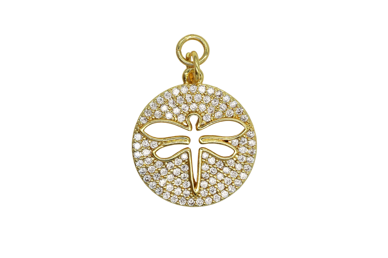 Gold Pave Dragonfly Charm