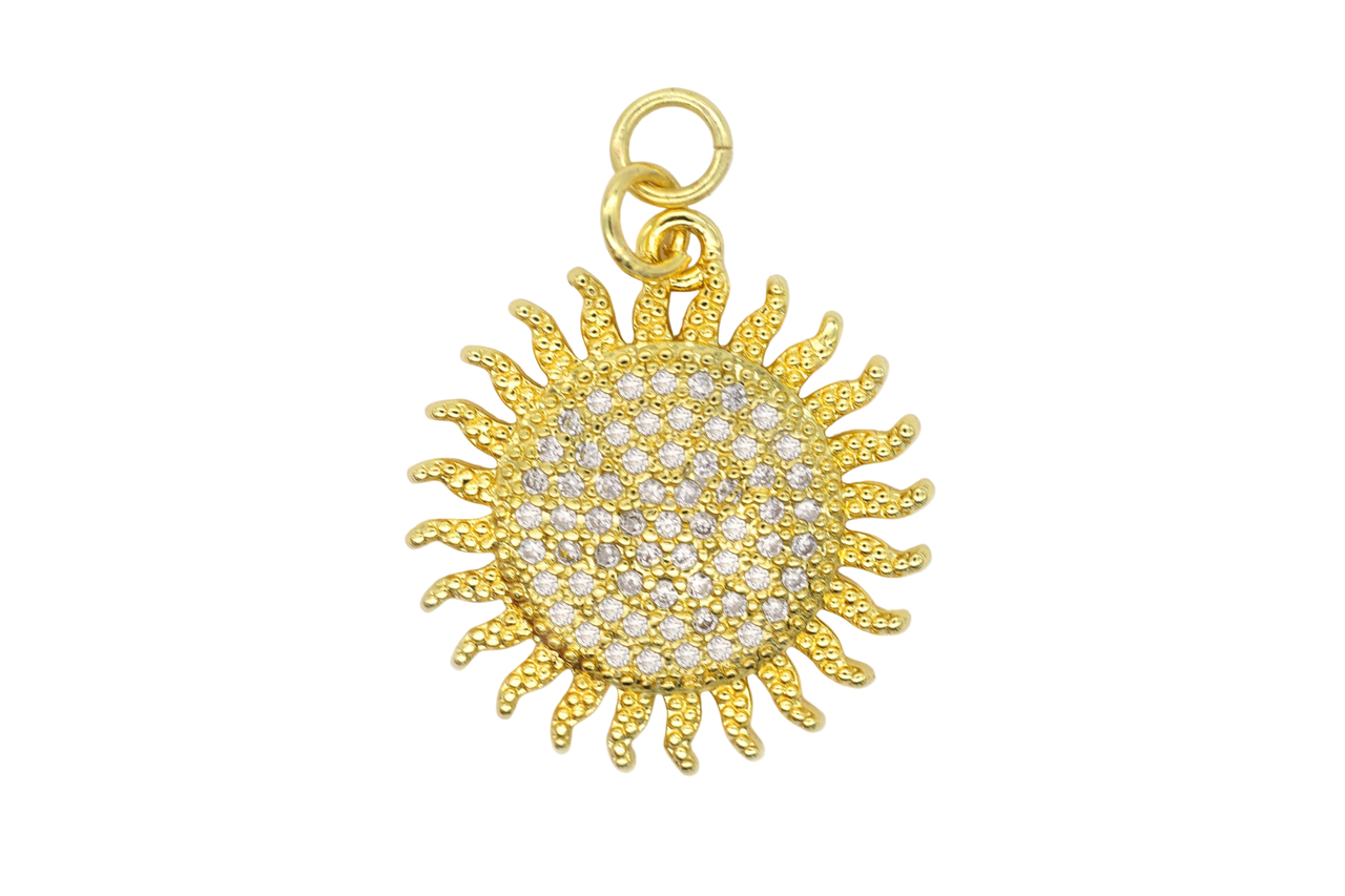 Gold Pave Sun Charm