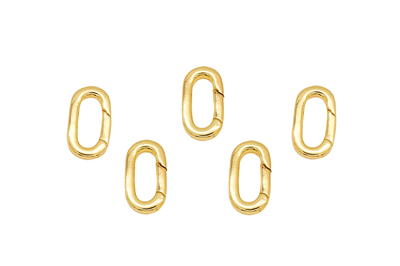 5 Gold Charm Clips