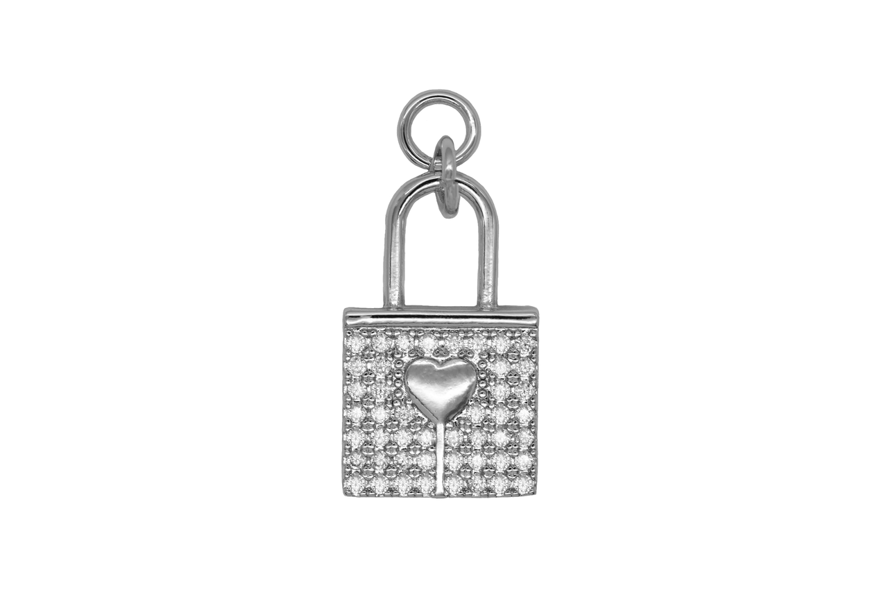 Silver Large Lock Charm