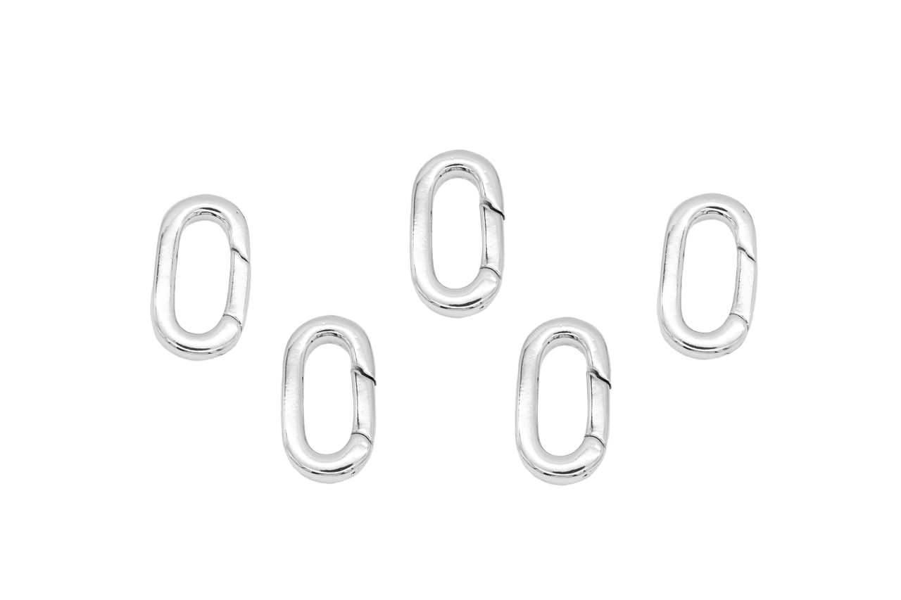 5 Silver Charm Clips
