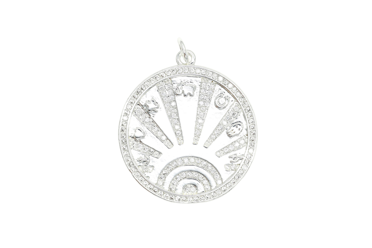 Silver Large Lucky Coin Charm