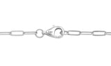 14k White Gold Diamond Tennis Paperclip Necklace