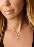 14k Yellow Gold Diamond Celestial Moon and Star Charm Necklace
