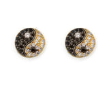 14k Yellow Gold Black Diamond Yin/Yang Earrings
