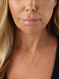 14k Yellow Gold Diamond Screw Necklace