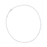14k White Gold Diamond Tennis Paperclip Necklace
