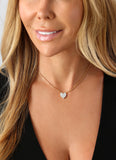 14k Yellow Gold Diamond Heart Necklace