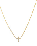 14k Yellow Gold Diamond Cross Necklace