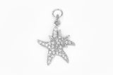 Silver Pave Double Starfish Charm