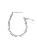 14k White Gold Diamond Oval Hoop Earrings