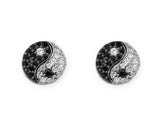 14k White Gold Black Diamond Yin/Yang Earrings