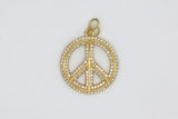 Gold Pave Peace Charm