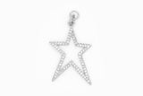 Silver Open Pave Star Charm