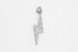 Silver Pave Lightening Bolt Charm