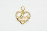 Gold Multicolor Pave Love/Heart Charm