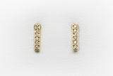 14k Gold Plated Pavè Bar Earrings