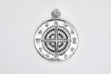 Silver Pave Compass Charm