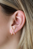 14k Gold Plated Pavè X Earrings