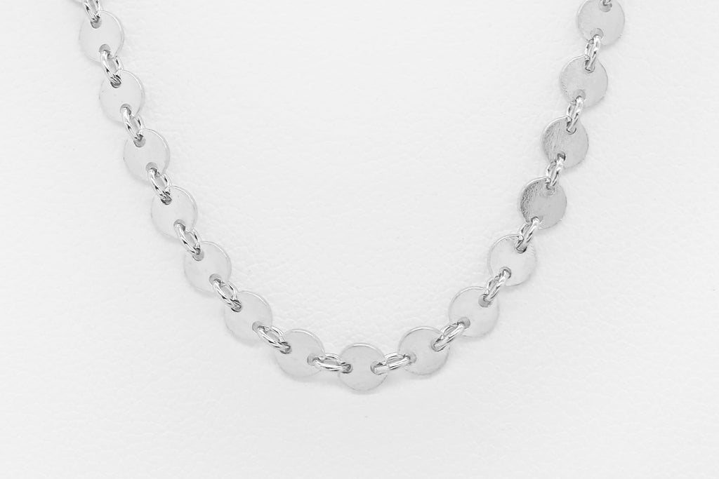 Sterling Silver Disc Choker Necklace