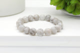 White and Gray Agate  10mm