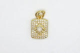 Gold Small Pave Open Star Charm