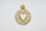 Gold Pave Open Heart Charm