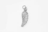Silver Pave Large Angel Wing Charm