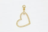 Gold Pave Side Heart Charm