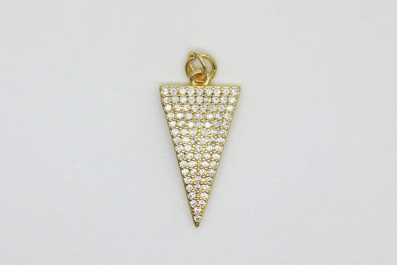 Gold Pave Arrowhead Charm