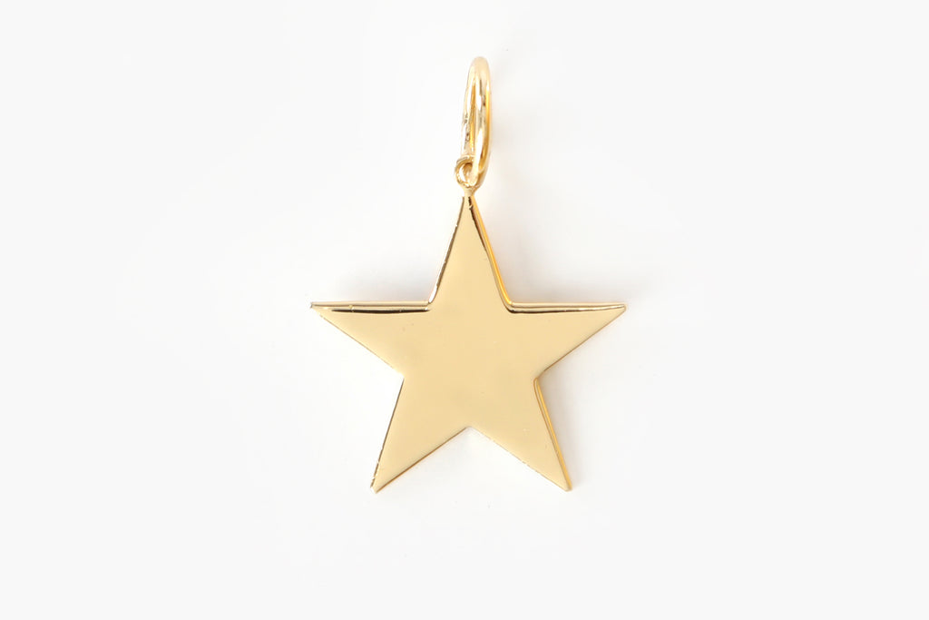 14k Gold Plated Large Star Charm