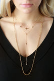 14k Gold Plated 30 inch Lariat Mini Paperclip Necklace
