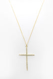 14k Gold Plated Pavè Cross Necklace
