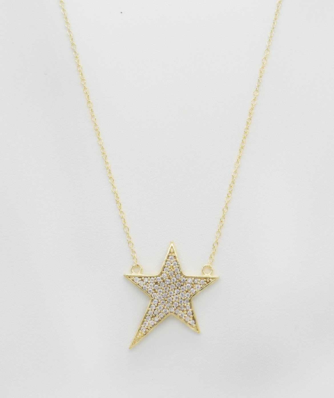 14k Gold Plated Pavè Star Necklace