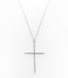 Sterling Silver Pavè Cross Necklace