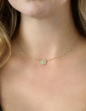 14k Gold Plated Pavè Disc Necklace