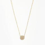 14k Gold Plated Pavè Disc Necklace