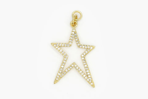 Gold Open Pave Star Charm