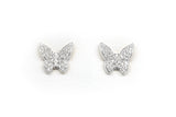 Sterling Silver Pavè Butterfly Earrings