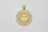 Gold Pave Large Cross Charm