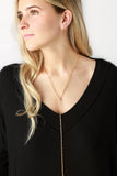 14k Gold Plated 30 inch Lariat Mini Paperclip Necklace