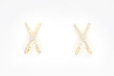 14k Gold Plated Pavè X Earrings